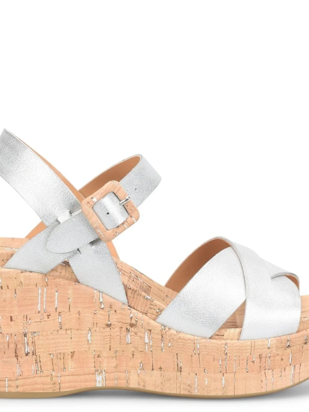 Kork-Ease Women's Ava 2.0 Wedge Sandal - Silver Argento Metallic - Size 9M